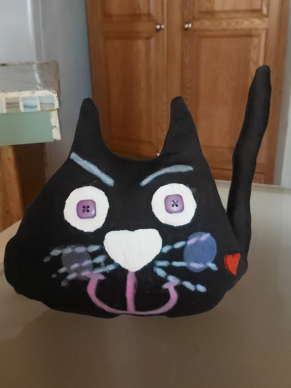 Halloween Kitty 9" Tall 11" Wide ( Handmade)
